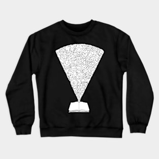 Storytelling black ink doodle hand drawn illustration by shoosh Crewneck Sweatshirt